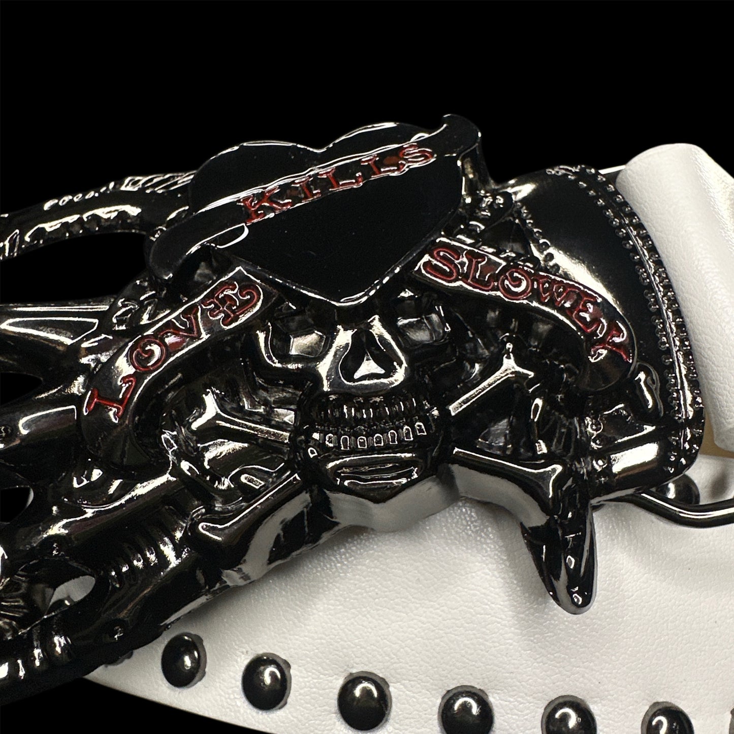 “Love Kills Slowly” Belt (White)