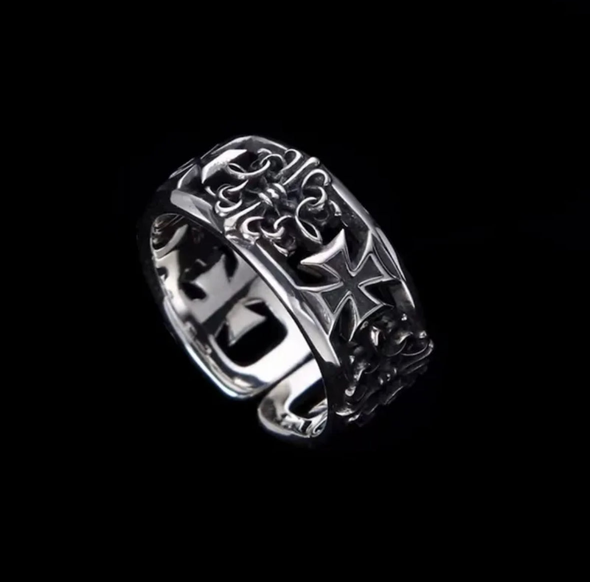 Chrome Cross Ring