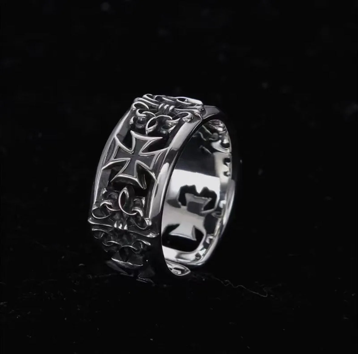 Chrome Cross Ring