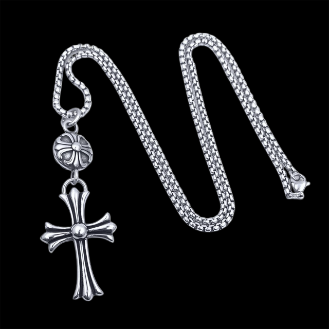 Chrome Sentinel Cross Pendant