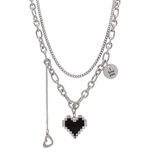 Pixel Heartbeat Necklace