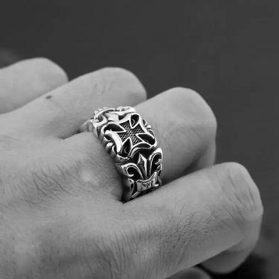 Chrome big cross ring