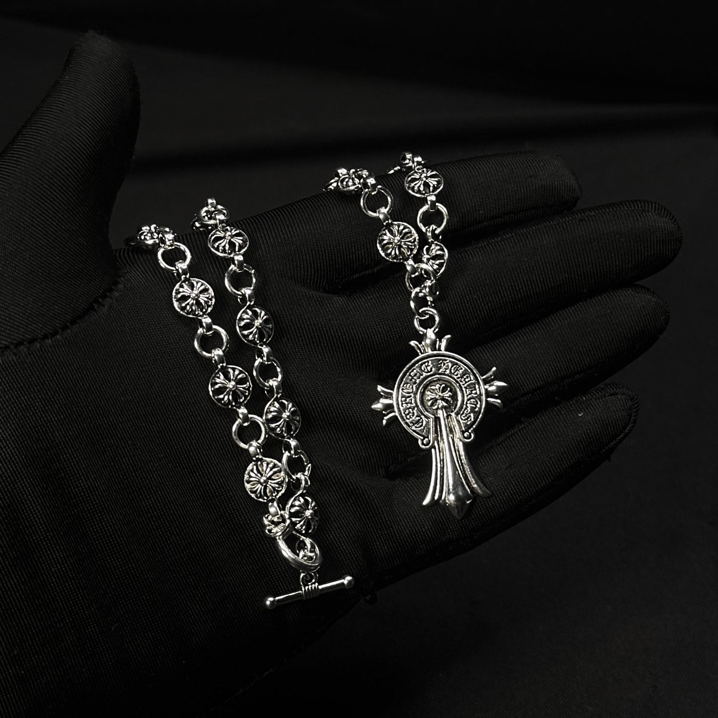 Chrome Rosary Pendant