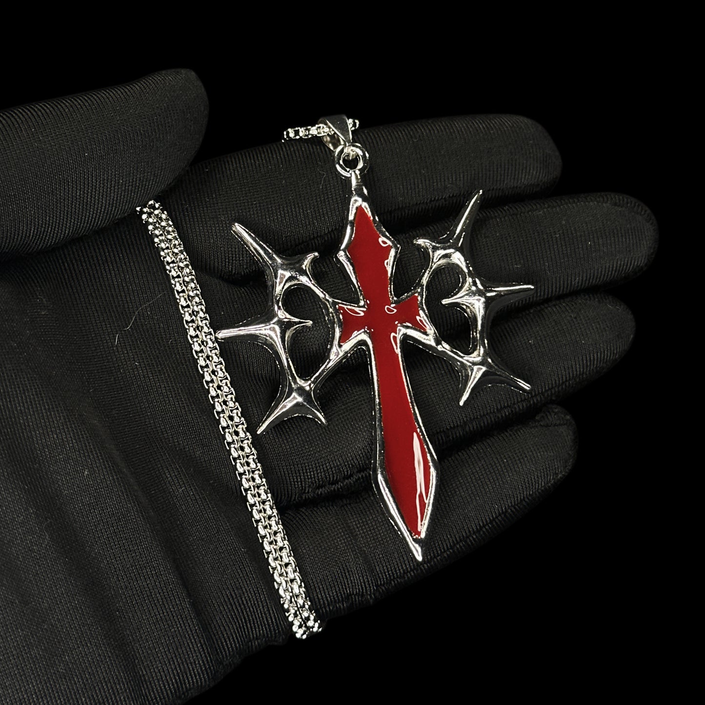 Cyber Spike Cross Pendants