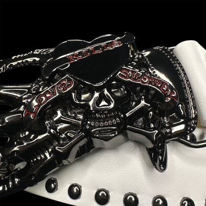 “Love Kills Slowly” Belt (White)