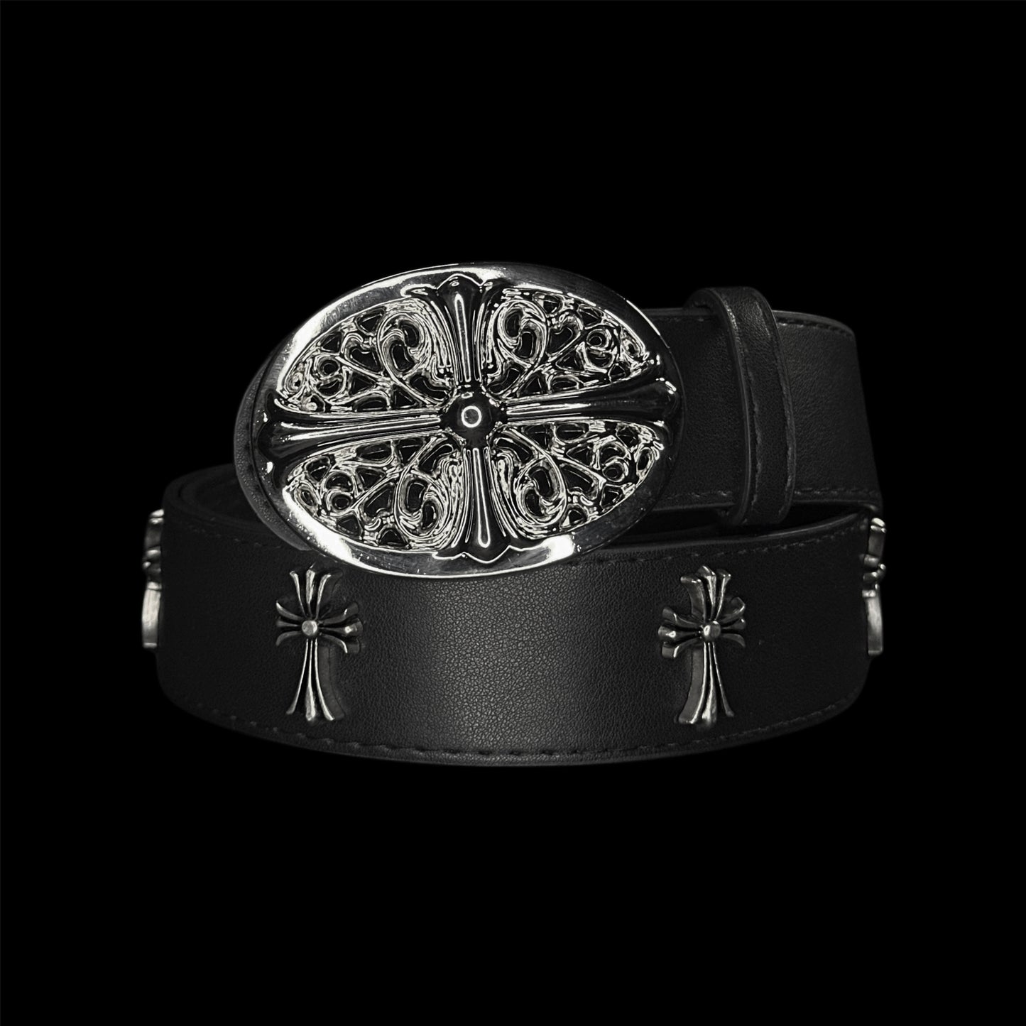 Chrome Oval Cross Belt