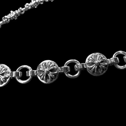 Chrome Big Cross Rosary Necklace
