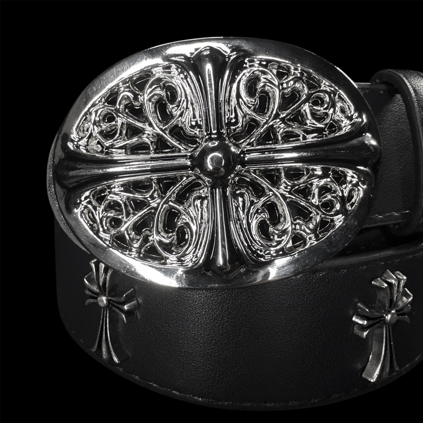 Chrome Oval Cross Belt