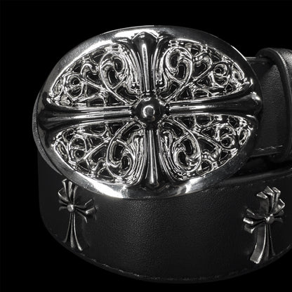 Chrome Oval Cross Belt