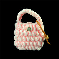 Cozy Pup Crochet Pouch (Light Pink)