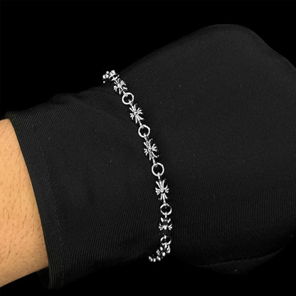 Chrome Tiny Cross Bracelet