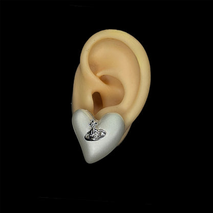 Pearl Diamante Heart Earrings