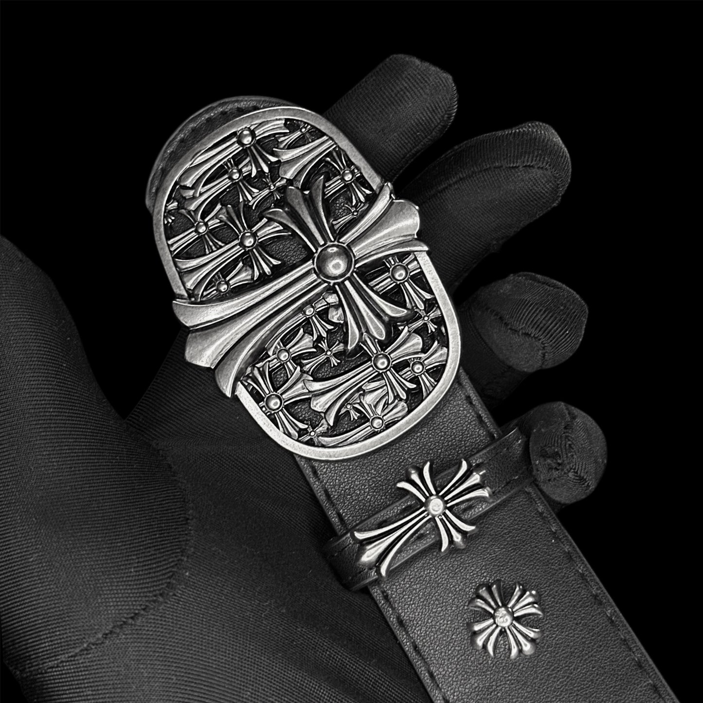 Chrome Cemetery Cross Belt