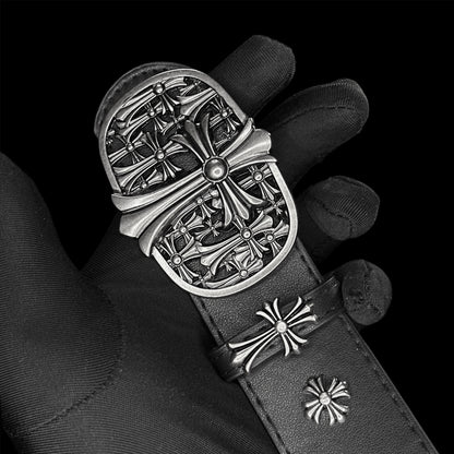 Chrome Cemetery Cross Belt