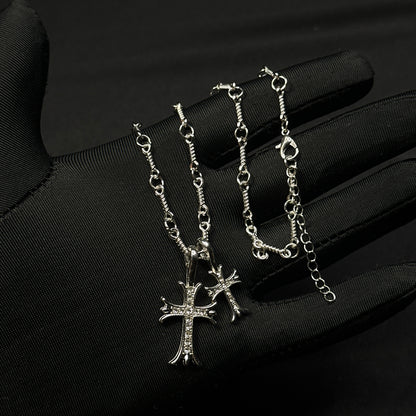 Chrome Stack Pave Pendant