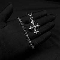 Chrome Vine Cross Pendant