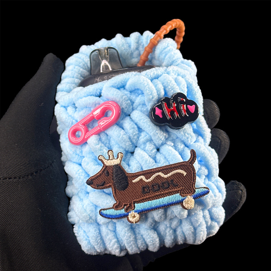 Cozy Pup Crochet Pouch (Baby Blue)