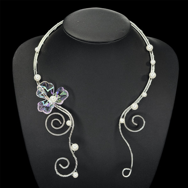 Glass Orchid Neck Cuff
