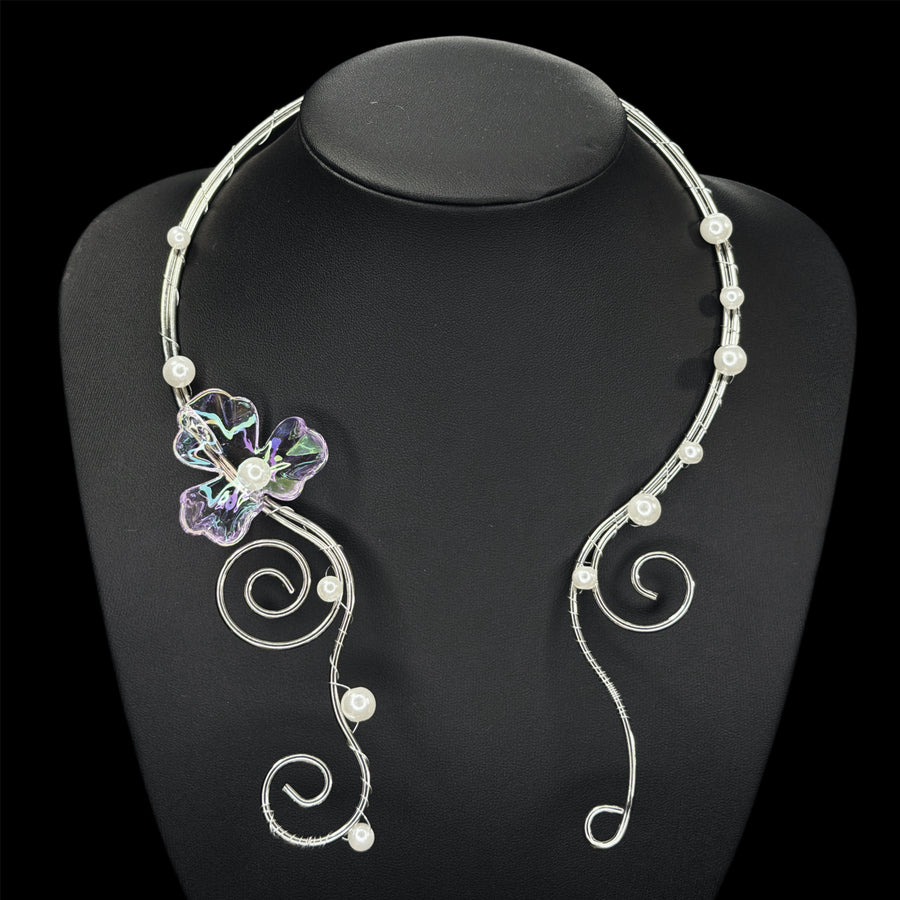 Glass Orchid Neck Cuff
