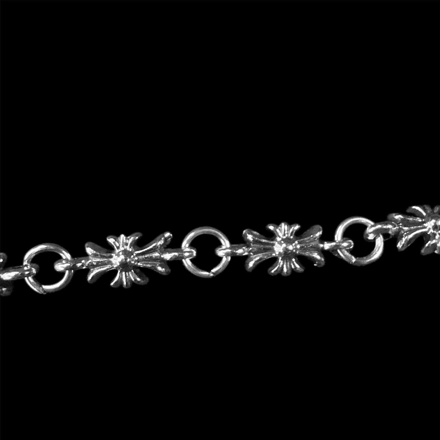 Chrome Tiny Cross Bracelet