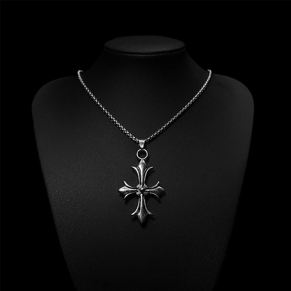 Chrome Vine Cross Pendant