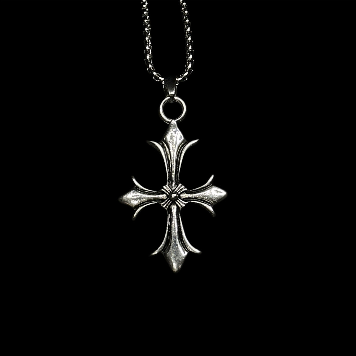 Chrome Vine Cross Pendant