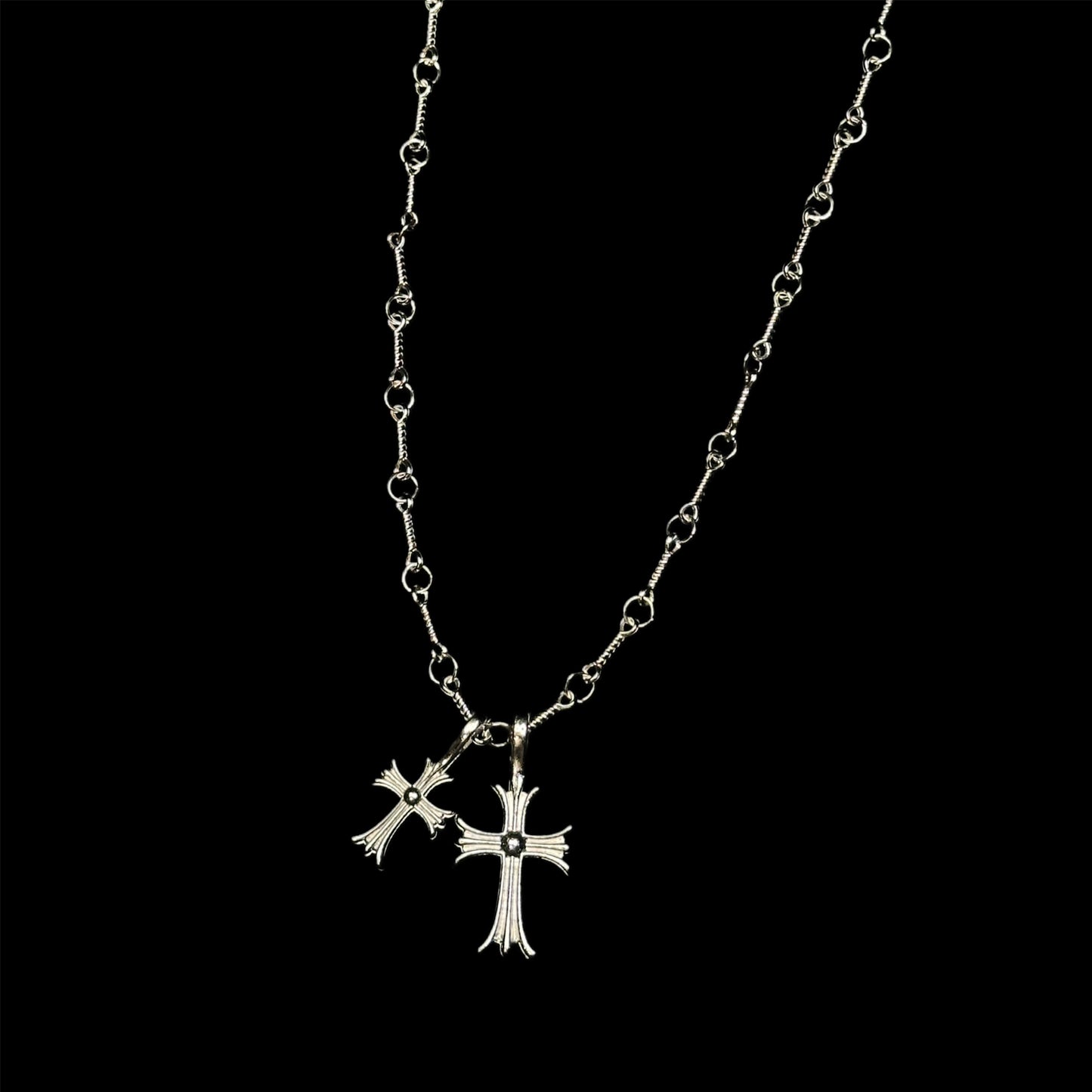 Chrome Stack Pave Pendant