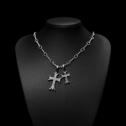 Chrome Stack Pave Pendant