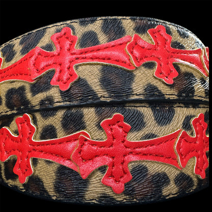 Chrome Oval Leopard Belt