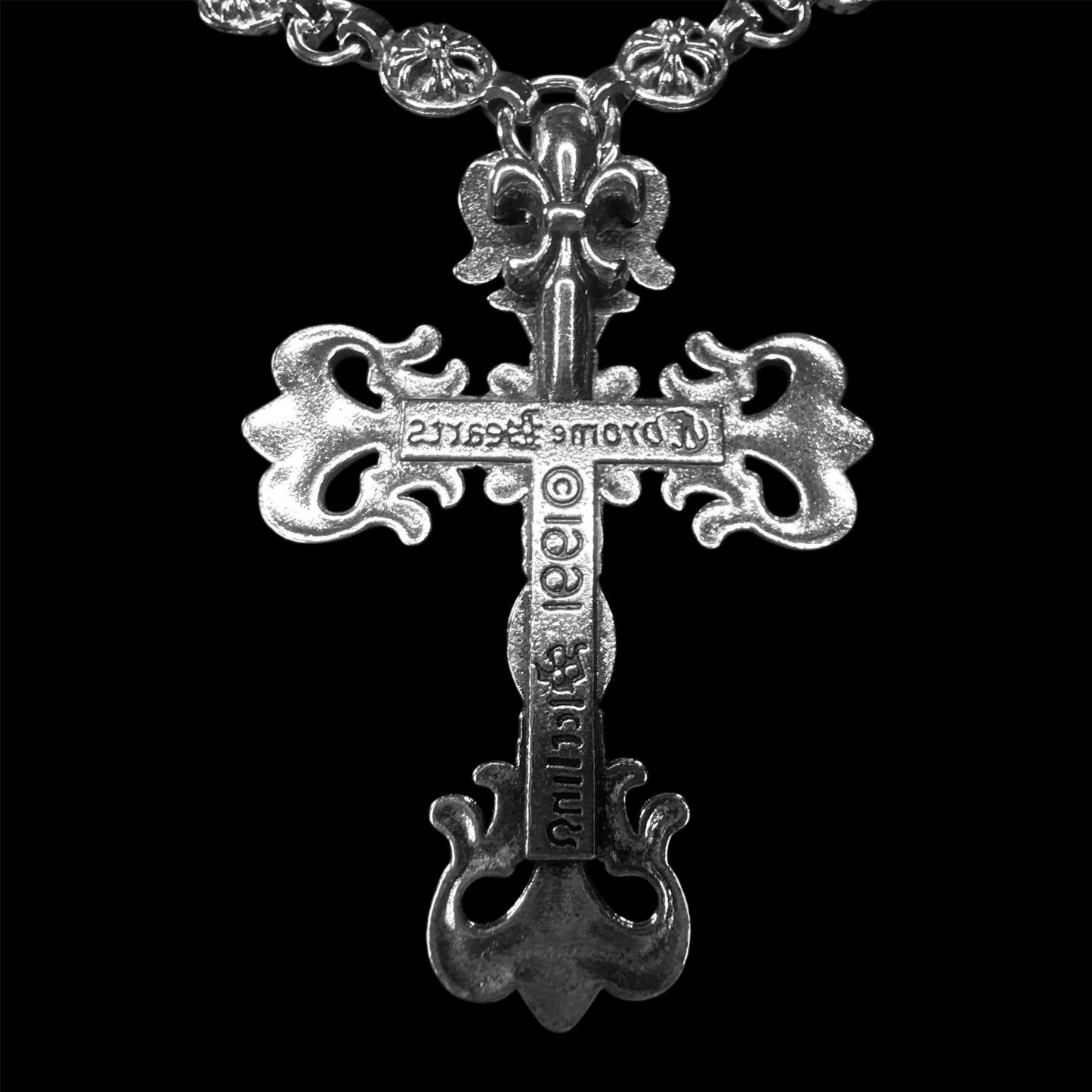 Chrome Filigree Rosary Necklace