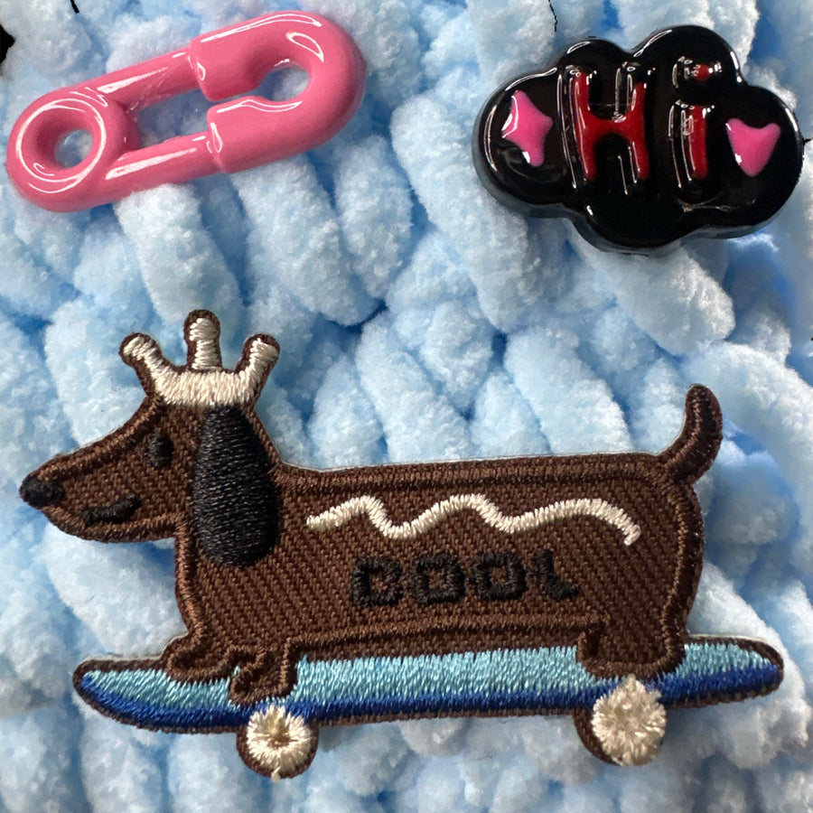 Cozy Pup Crochet Pouch (Baby Blue)