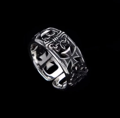 Chrome Cross Ring