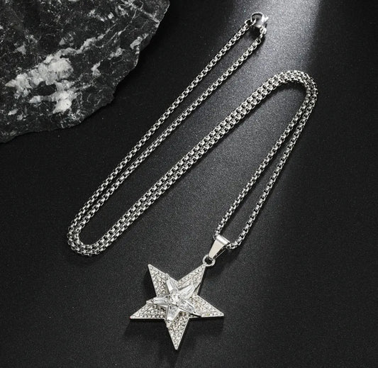 5-pointed spinning star pendant