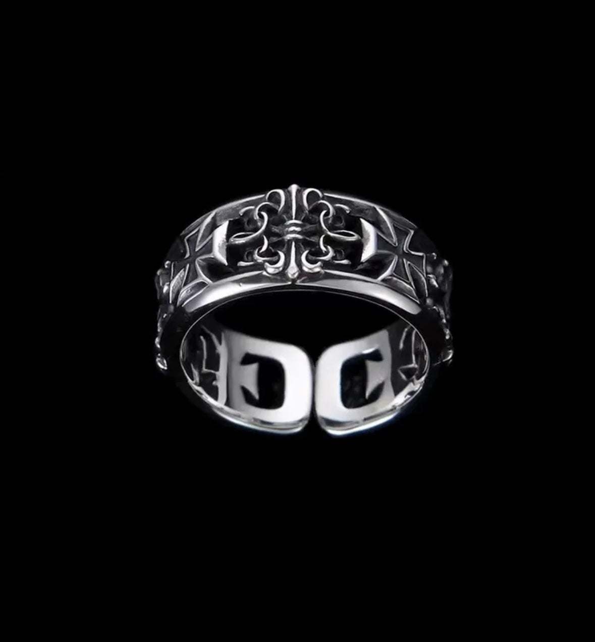 Chrome Cross Ring