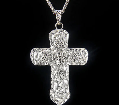 Chrome Faith Cross Pendant
