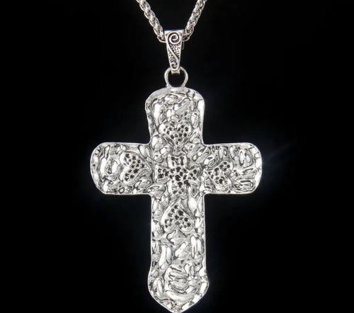 Chrome Faith Cross Pendant