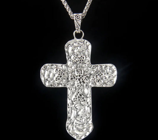 Chrome Faith Cross Pendant