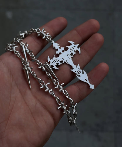 Chrome Spikecrux Necklace