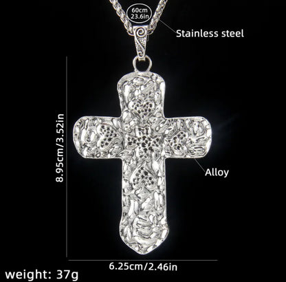 Chrome Faith Cross Pendant