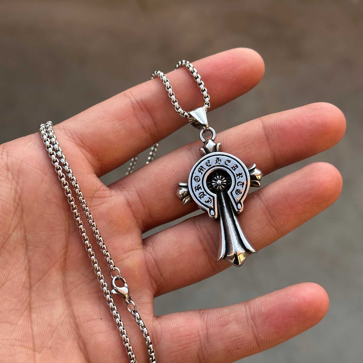 Chrome Cross Pendant