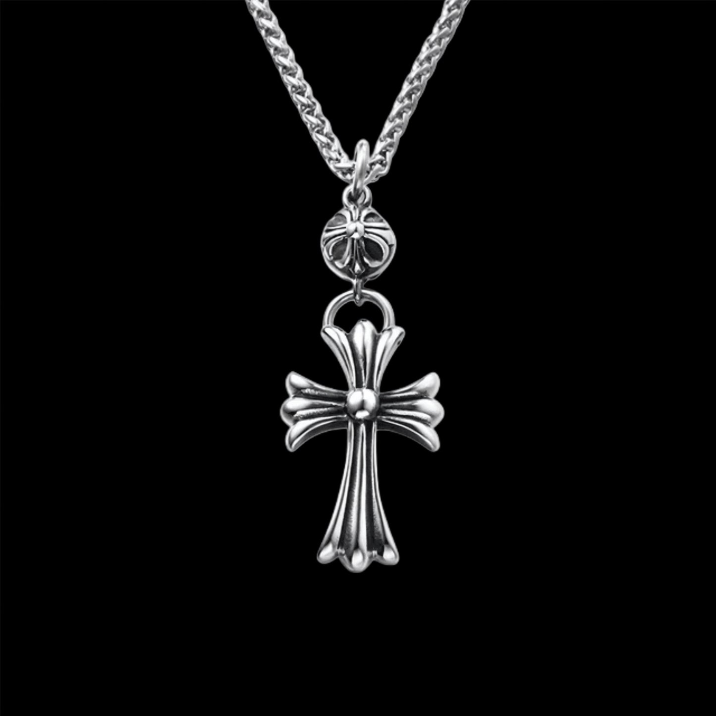Chrome Sentinel Cross Pendant