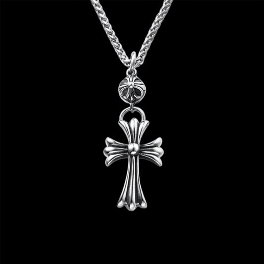 Chrome Sentinel Cross Pendant