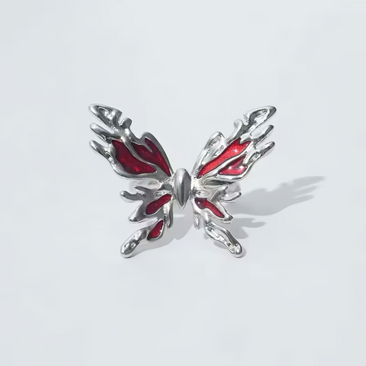 Molten Blood Butterfly Ring