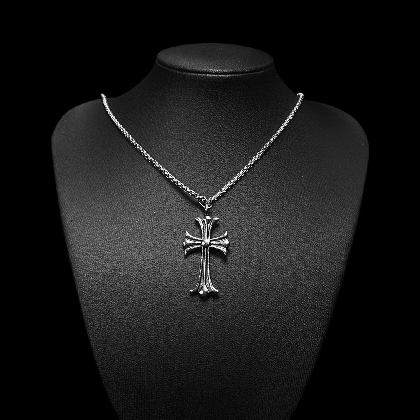 Chrome Basic Cross Pendant