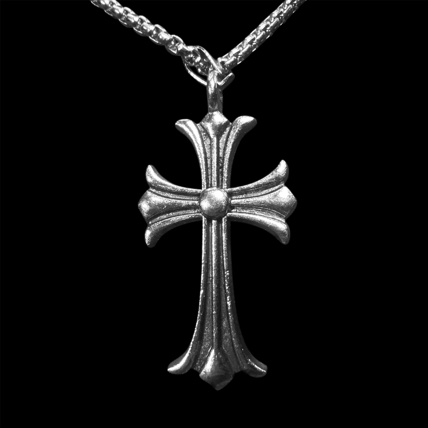 Chrome Basic Cross Pendant