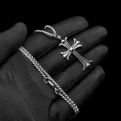 Chrome Basic Cross Pendant