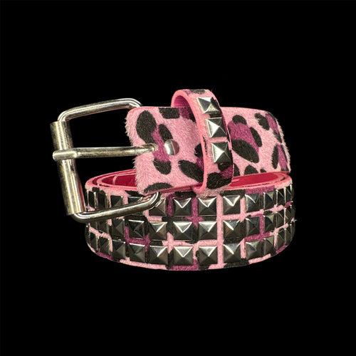 Stud Vice Pink Leopard Belt