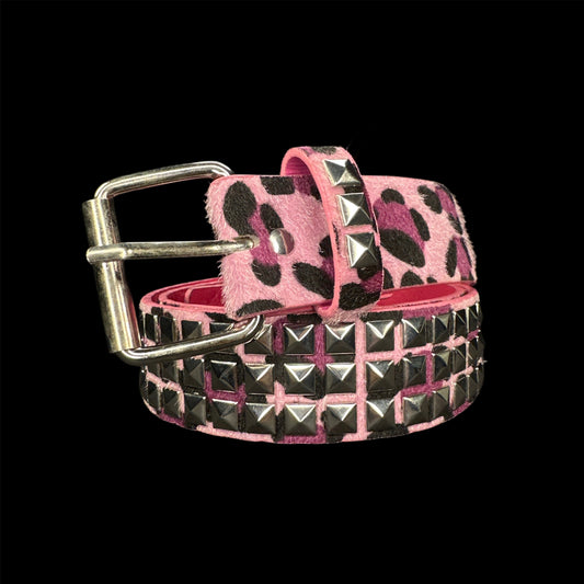 Stud Vice Pink Leopard Belt