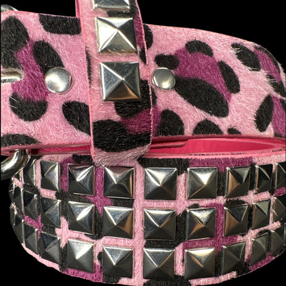 Stud Vice Pink Leopard Belt