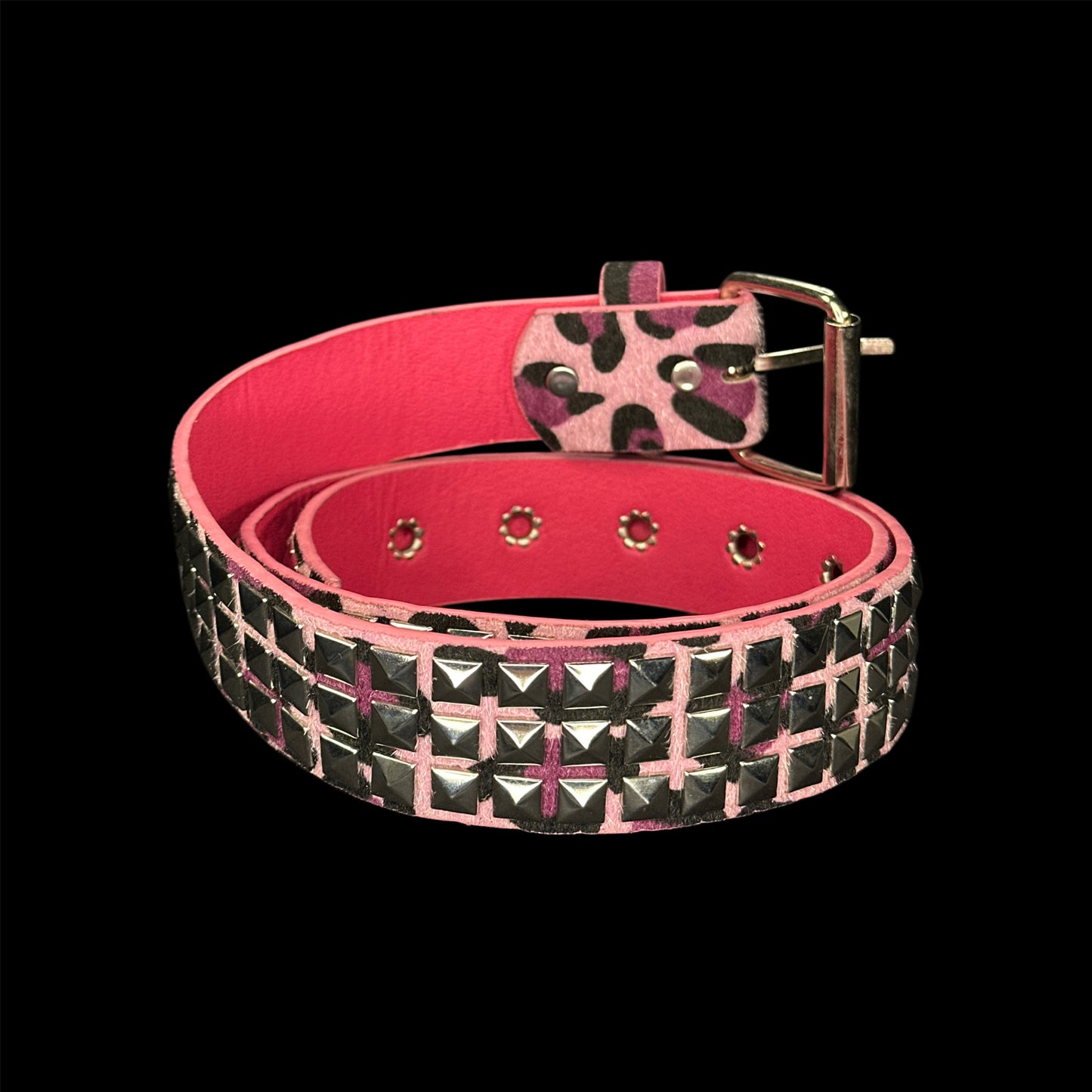 Stud Vice Pink Leopard Belt